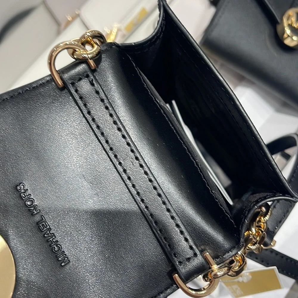 MICHAEL KORS CARMEN SMALL FAUX LEATHER PHONE CROSSBODY BAG - Picture 10 of 16